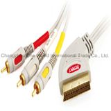 Scart Plug - 3RCA Plugs Cable