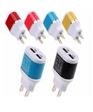 Wholesale Colorful Mobile Phone 2 USB Port DC Charger/Power Plug