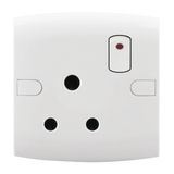 BS Approved 1 Gang 15A Switched Socket with Neon