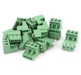 5.08mm Spacing 3 Pin Screw Pluggable Terminal Block Green
