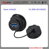 for Data Transfer IP67 Waterproof Female USB 3.0, Shell Connector with Dust Cap