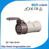 16 AMPS Industrial Socket, 2 Pin Female Socket