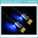 High Speed LED Nylon Male to Male HDMI Cable with Metal Shell