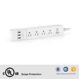 Lightning Protection 110V Us Standard Surge Protector Power Strip 4 AC Outlets 3 USB Ports 5V 2.4A Max