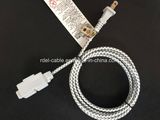 Black Textile Fabric Twisted Electrical Cord