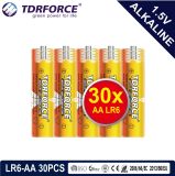 1.5volt Primary Dry Alkaline Battery with Ce/ISO 30PCS/Pack 5 Years Shelf Life (LR6/AM-3/AA)