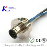 M12 4 Pin Waterproof PA Connector Front Quick Lock Crimp IP 67 Electrical Connector