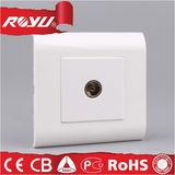White Round Hole Electric Mosaic TV Wall Socket