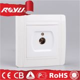 White Square Satellite Wall Socket, TV CRT Socket