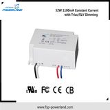 52W 1.1A Constant Current Dimmable Spot Light LED Power Supply