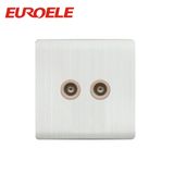 Double Aluminum Plate Power TV Socket and Satellite Socket