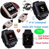 IP67 Waterproof 1.54 Touch Screen Elderly GPS Tracker Watch Y12