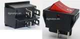 Red Button on-off 4 Pin Dpst Boat Rocker Switch for 16A 250V 20A 125V AC Voltage
