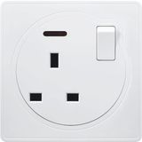 British Standard 13A Square-Pinned Switched Socket with Neon (A3)