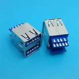 Solder Type Dual USB 3.0 a Female Connector