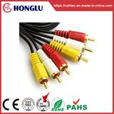 3 Color 3RCA Lotus Head Audio Video Cable