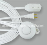 Extension Cord with Foot Switch 16/2 Durable White Foot Tap Extension Cord