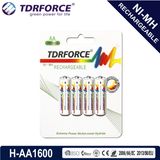 AA/Hr6 1600mAh Rechargeable Nickel Metal Hydride Long Service Life Battery with Ce for Toy