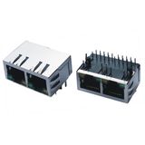 100 Base 1X2 Tab-Down RJ45 Connector with Transformer with LED
