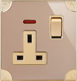 British Standard 13A Square-Pinned Switched Socket with Neon (N3)