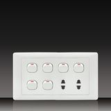 6gang Single Way Switch + 2gang 2pole Socket (S206DK1-2Z2)