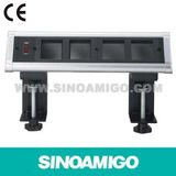 Modern Office Desktop Connection Panel on Desk