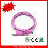 New Design Colorful Nylon Braid to Male Cable (NM-USB--291)