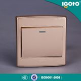 British Standard 3*3 Golden Color 1 Gang Wall Switch