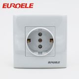 PC White 1gang Schuko Socket with Grounding