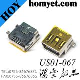 5p SMT Mini Type B USB Female Connector (US01-067)