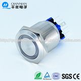 Qn22-A1 22mm Ring Type Flat Head Latching Stainless Steel Push Button Switch