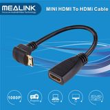 High Speed 90 Degree Mini HDMI to HDMI Cable Adapter