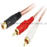 2 RCA Plugs - RCA Jack Clear Cable