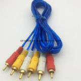 3 RCA to 3RCA Cable, 3.5mm/3.5, 6.35mm/6.35 (1/4 inch) , 6.5mm/6.5 Stereo Plug to 2xrca AV/TV Audio/Media Cable