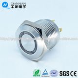 Qn16-D4 16mm Momentary Flat Head Mini LED Ring Metal Push Button Reset Switch