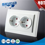 Grounding Schuko 2 Gang Wall Socket with Child Protection