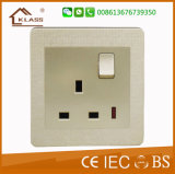 Bottom Price 13A One Gang Switched Socket with Neon