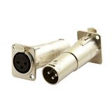 D Type XLR Female to Male Panel Mount Connector Adaptor (9.3221)
