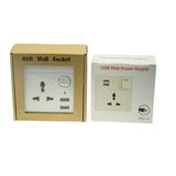 5V 2.1A Universal Dual USB Wall Socket with Switch