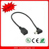 Angle Mini USB Male to Mini USB Female Extension Data Cable