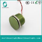 Ws163f1nom IP68 16mm Green Anodized Flat Operator Flyingleads 200mA 24VAC/DC Normally Open Momentary Piezo Switch