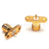 2 Holes Panel Mount Female Jack SMA Connector with Receptacle