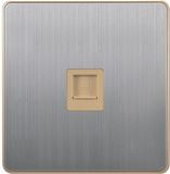 British Standard Stainless One Gang Internet/Telephone Socket