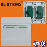 Europe Style Flush Mounting Double Power Light Switch (F1202)