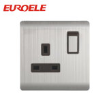 Silver Stainless Steel British Standard Switched 13A Socket