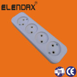 EU 10A 4 Way 2 Pin Power Strip Socket (E8004)