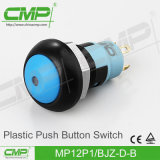 Waterproof Plastic Push Button Switch with Blue Head