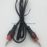 3.5mm Stereo Plug to 3.5mm Stereo Plug (fish eyes plugs) with Black Cable/Wire/Line for Car Audio