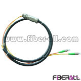2 Cores Waterproof Rugged Fiber Optic Pigtail with PE Jacket