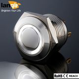 Ls16 Waterproof Short Body Flat Nickel Plated Brass Ring Momentary Push Button Switch with White LED